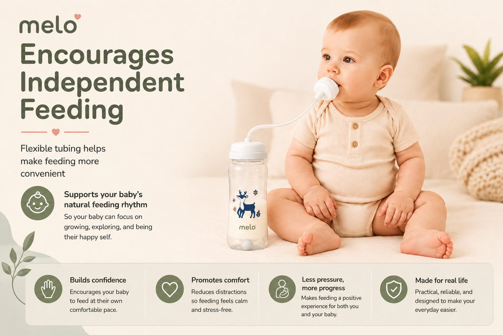 MELO™ Hands-Free Baby Feeding Bottle