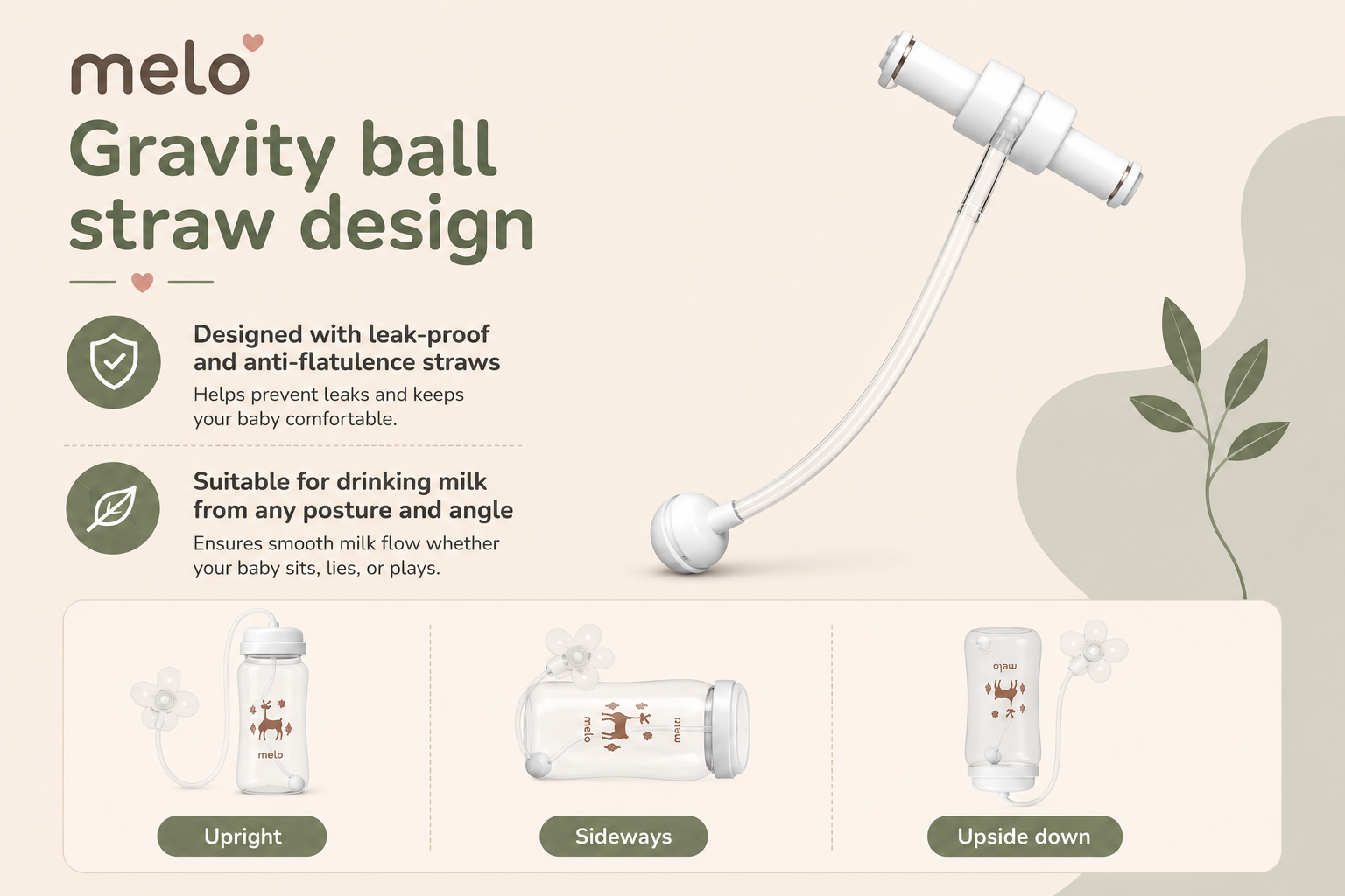 MELO™ Hands-Free Baby Feeding Bottle